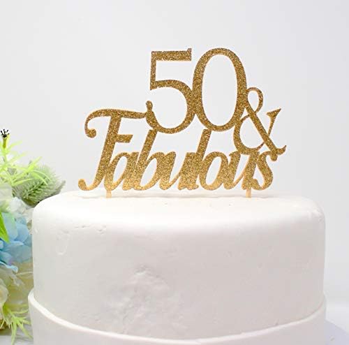 Всичко за детайли Страхотна Topper за торта, 1бр, за 50-ия рожден ден, декорация, централна част, 50 фотогранул