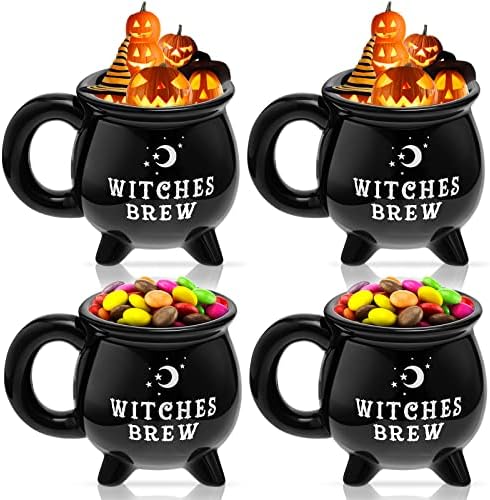 Кафеена чаша Tessco Witches Brew, Ведьмин Котел, Кафеена чаша, Черни Керамични чаши за Кафе, Черна чаша с 12
