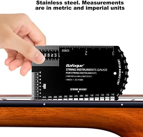 Линийка за измерване на действието на струните, Калибър за настройка на китара, Многофункционален инструмент