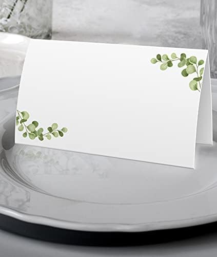 Етикети за хранителни палатки Green Leaf (25 опаковки) - Карта за поставяне на сватби, карти за сервиране на