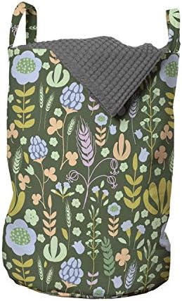 Чанта за дрехи Ambesonne с цветя модел Пролетна Красота в Цветарски Склад, Кошница за дрехи с дръжки, Закрывающаяся