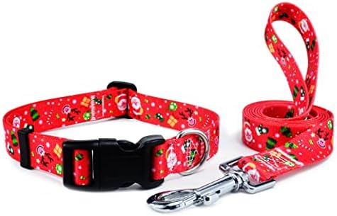 SLZZ Коледен нашийник за куче, на каишка, набор от каишки /Тежкотоварни се регулира за малки, Средни и Големи