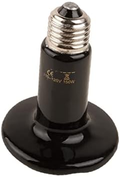 X-DREE AC 110-150 W Инфрачервена лампа Керамичен Нагревател Лампа за влечуги Natural Appliances Grow Light Black