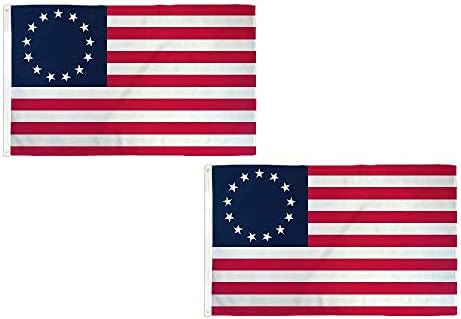 MWS (2 Опаковки Флаг Бетси Рос САЩ 1776 Банер от Съединените Щати Вимпел 3x5