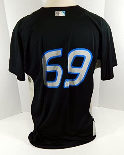 2008-10 Торонто Блу Джейс 69 Използвана в Игра Черна риза За тренировка отбивания ST 48 083 - Използваните