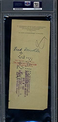 Фред Меркл PSA DNA Coa Размалеванный Автограф На плащане проверката Chicago Cubs 1920 година на издаване