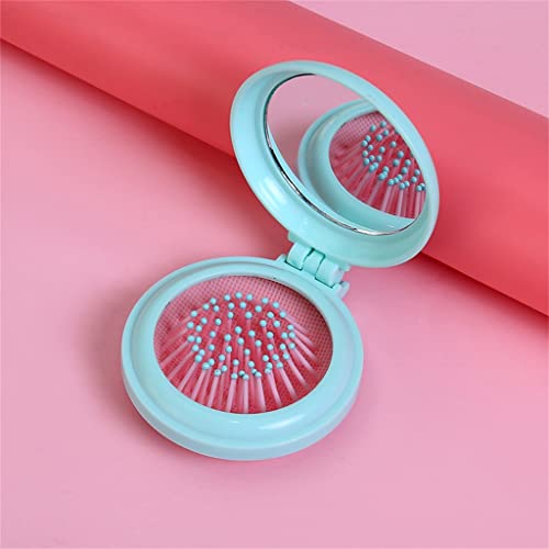 BKDFD Pente Com Espelho Dobrável Airbag Bolso Portátil Mini Viagem Escova De Cabelo Maquiagem Lente (Color :