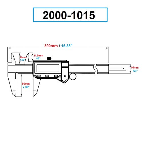 Цифров штангенциркуль Dasqua 2000-1015 0-300 мм/0-12 Ip54 Водоустойчив