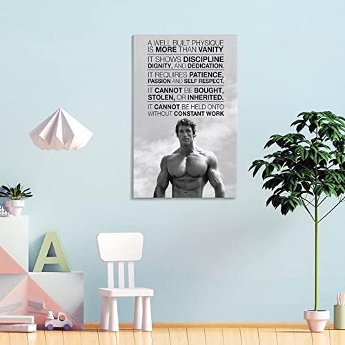 Плакат с Арнолд Шварценеггером, Художествени Плакати с Вдъхновяващи цитати за фитнес (3) Стенни Щампи върху