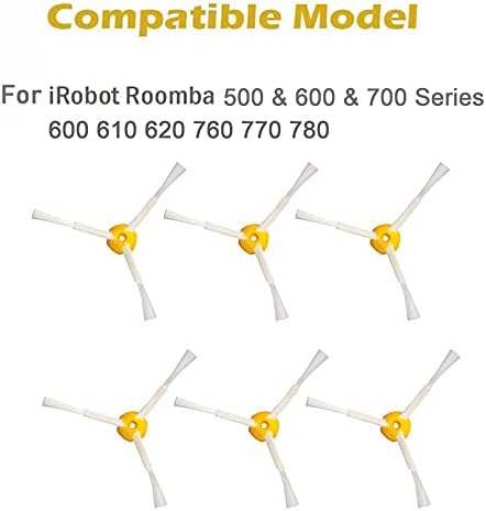Подмяна на страничната четка за модели iRobot Roomba 500, 600 и 700 серия 600 610 620 694 760 770 780, 6 бр.