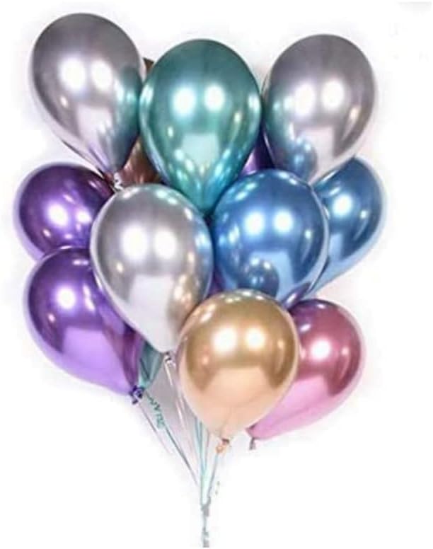Метални балони Fanuk за парти, 50 парчета на 12-инчов Хромированных Латексови Балони на Рожден Ден и за Душата