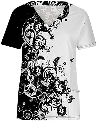 NOKMOPO/ Женски Фланелен Ризи С Къс ръкав, по-Големи Размери, Модни Блузи с V-Образно деколте и Принтом, Блуза,