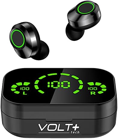 Слушалки VOLT + Plus TECH Wireless V5.3 LED Pro, съвместими с Apple iPhone 14/14 Pro/14 Pro Max/14 Mini IPX3