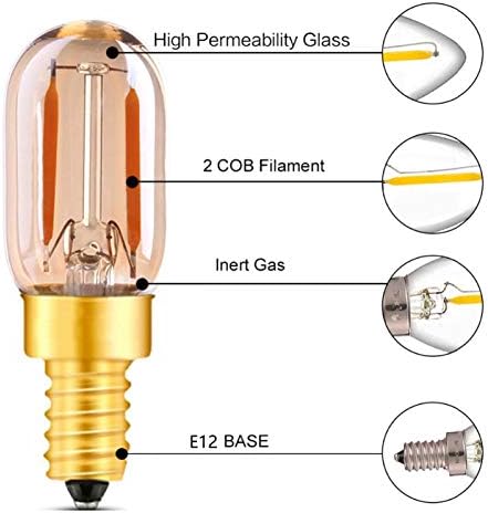 Lxcom Lighting T22 Led лампа с нажежаема жичка от 1 W, с регулируема яркост, Ретро Тръбен лека нощ, подобни
