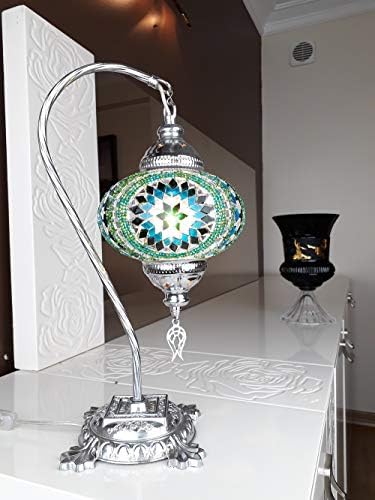DEMMEX (30 цвята) 2019 Настолна Лампа от Турската Мароканска Мозайка с американската вилица и розетка, Нощна