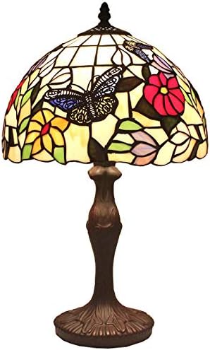 Bieye L11407 Настолна Лампа от Витражного Стъкло в стил Тифани с пеперуда, лека нощ с Абажуром Ръчно изработени