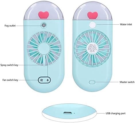 MADINE 2in 1 Фен Водна Мъгла Преносим Вентилатор-Овлажнител Ръчно Фен Мини USB Вентилатор За Зареждане Ръчно