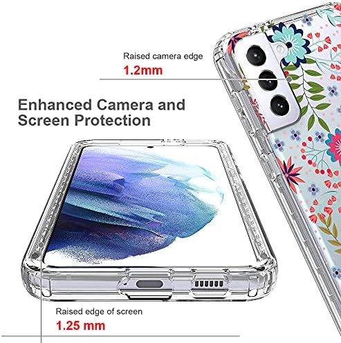 Samsung Galaxy S21 Плюс Калъф, DOOGE Прозрачен Калъф за Очарователни момичета и жени с Цветен дизайн, Тънък