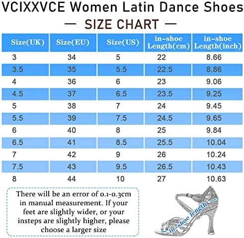 VCIXXVCE/Дамски Обувки За Латинските Танци С Кристали, Сатен Обувки с Отворени Пръсти За Балните Танци Салса,