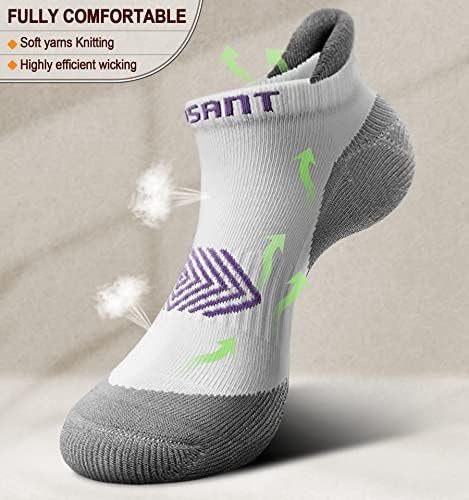 Чорапи BULLIANT За жени 6 чифта, Дамски Спортни Чорапи За Бягане на Голеностопе Без да Задействат С Пълна Ударопоглъщащ