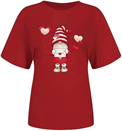 Дамска Риза в Деня на Св. Валентин, Тениска с Принтом Сърцето си за Любовта, Ежедневни Ризи с Къс Ръкав, Тийнейджърката