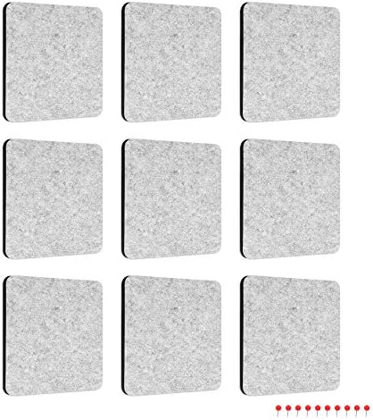 Квадратна Фетровая дъска Navaris Tiles - Комплект от 9 информационни табла с бутони, с размер 7 x 7 инча (17,7