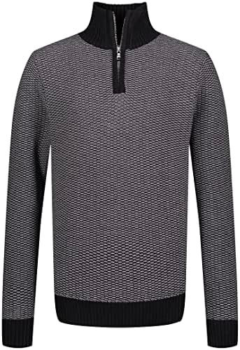 Пуловер-пуловер с цип за момчета Calvin Klein с деколте в рубчик и логото на