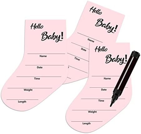 Знак на Новороденото Здравей, Мила, Формата на чорапи, Дървена Табела с Обявяването на акта за Раждане на Новороденото,