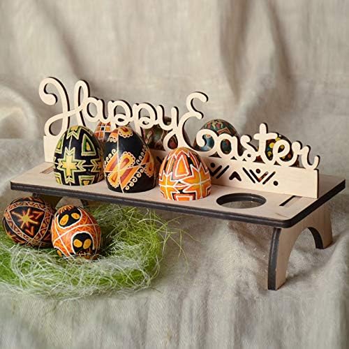 Яйца Дървени Великденски Рафтове За Съхранение Декорация на Дома на Полк Домашен интериор Кристален Венец за