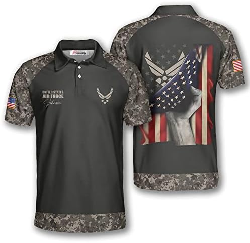 PRIMESTY Персонализирани Ризи на Ветераните от военновъздушните сили, за мъже, Поло блузи ВВС с Потребителски