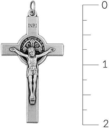 Ватикана е вносител на 2-инчови Окачване с Разпятието на Свети Бенедикт | Леене под налягане от Калаено-метал | е на Разположение в опаковки | Християнски украса