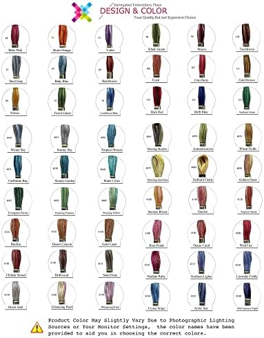 Конци за бродерия на кръстат бод Вълшебен цвят, различни на цвят, Опаковане на мулине за бродиране, 8,7 Ярд,