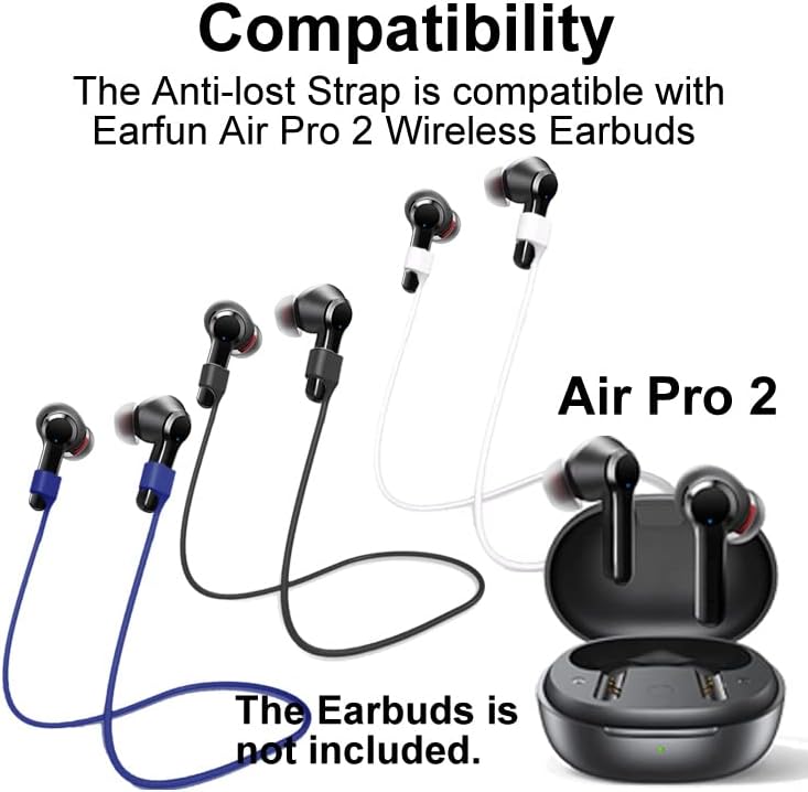 въжета smaate със защитата от загуба на, Съвместими с безжични слушалки Earfun Air Pro 2, Магнитно Мек силикон