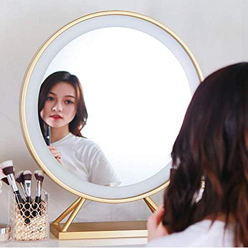 Огледало за грим WPYYI - Ретро Златното Кръгло Красиво Тенденция на Огледало от Ковано Желязо с Ярка Елегантен,