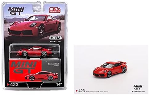 Умален модел на кола в реален размер, която е Съвместима с Porsche 911 Turbo S Guards Red Ограничена серия 1/64,