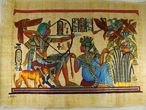 Истински Египет Египет е Оригинална Ръчно Рисувани Папирусная хартия Фараон на Древен крал МЕНА на лов Картуш