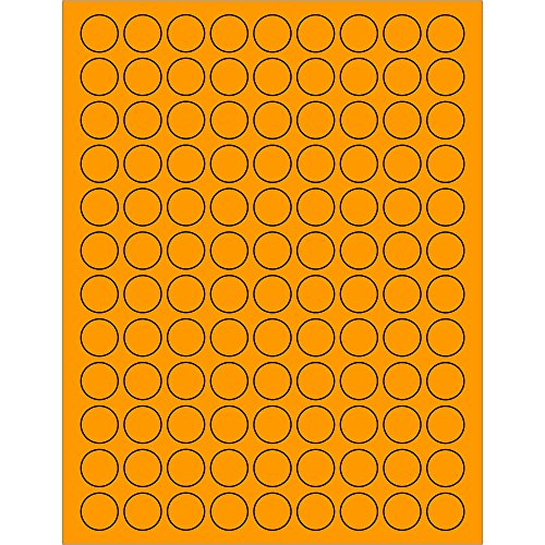 СКОРОСТНА САЩ BLL190 или Лазерни етикети с флуоресцентным кръг Tape Логика, 3/4 широчина 0,75 инча, флуоресцентно оранжево (опаковка от 10800 броя)