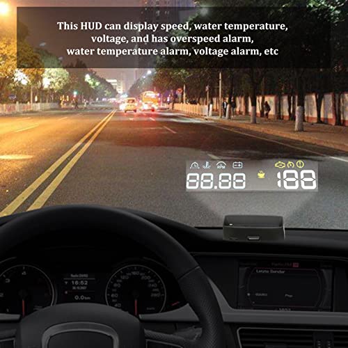Авто Централен дисплей, 3.7-инчов Гъвкав HUD OBD Екран На Предното Стъкло, Скоростомер, Обороти на двигателя,