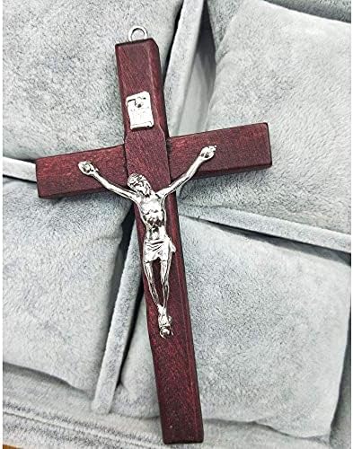 Стенен католически Кръст с Разпятието CHENGXIN, 3 опаковки, Малък Дървен Кръст с Исус за Домашен интериор, 4.7