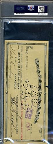 Фред Меркл с Автограф на плащане бележката от Чикаго Къбс от 1917 г., подписан от ДНК PSA