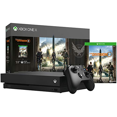 Конзолата на Microsoft Xbox One X, в комплект с обем 1 TB с Tom Clancy 's The Division 2 (CYV-00255) Apex Легенди
