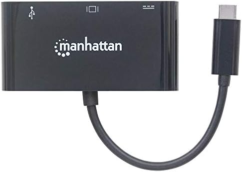 Конвертор Manhattan VGA към HDMI Черен USB Type-C VGA-док-конвертор