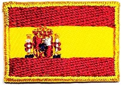Салфетки плюс размер 0,6X1,1 инча. Мини нашивка с флага на Испания, флаг-символът на костюми, униформи, военна тактическа бродирана апликация, ленти, аксесоари за ремон