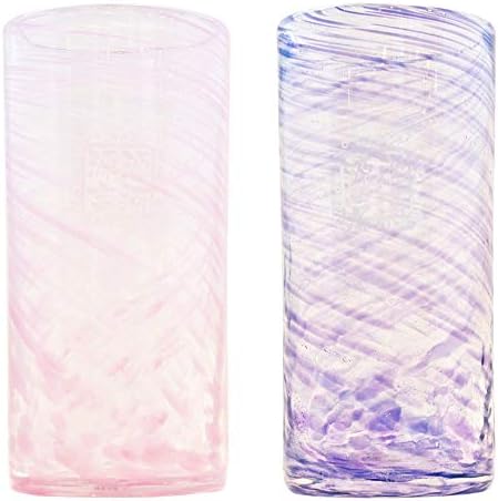 Чаша Genkawa Genkichi Кобо, Розово, лилаво, диаметър 3.1 инча (8 см), Сазанами, опаковки от 2