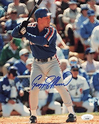 Снимка Грегга Jeffreys с автограф 8x10 Ню Йорк Метс (JSA VV33987) - Снимки на MLB с автограф