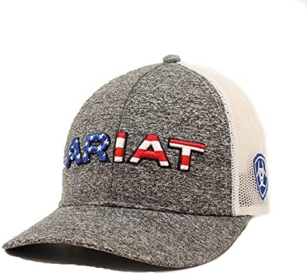 Мъжка шапка ARIAT бродирани с Флага на САЩ, Сив