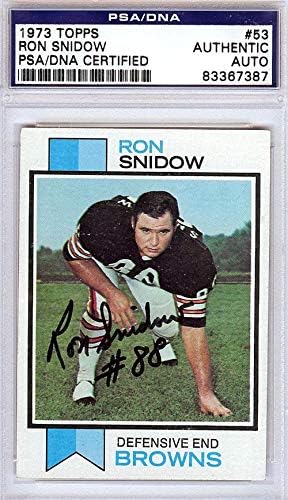 Рон Снидоу с автограф от 1973 Topps Card #53 Cleveland Browns PSA / DNA #83367387 - Футболни картички NFL с автограф