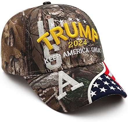 Шапка Тръмп 2024 - Шапка на Доналд Тръмп - 2024 Keep America Great Hat - Регулируема бейзболна шапка с Камуфлажна