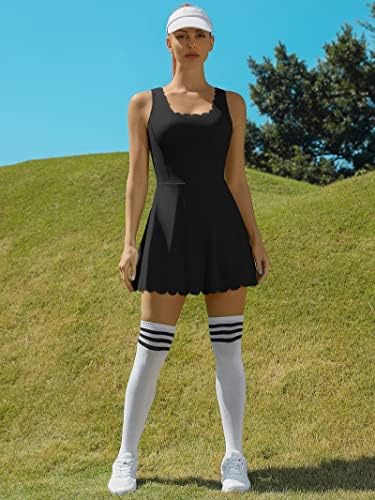 Жена Теннисное рокля ATTRACTO с Къси панталони, Спортни Поли за Голф с джобове, Спортни Рокли