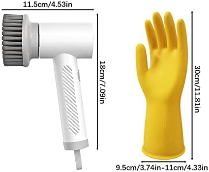 Електрически Отжимной Скрубер с Почистващ Ръкавици, Безжичен Скрубер за душ за почистване, Електрическа Четка